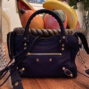 Auth Balenciaga Mini City Bag Black